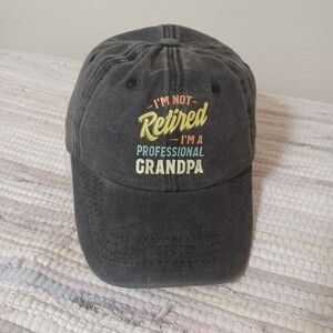 Grandpa Cap - I'm Not Retired. I'm A Professional Grandpa - Black